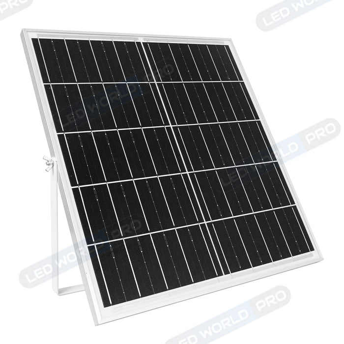 Pack lampadaire solaire complet 3/4/5/6 mètres au choix : Projecteur solaire Série SECURITY V4 + Mât EVO - Entraxe des trous 200mm - Noir