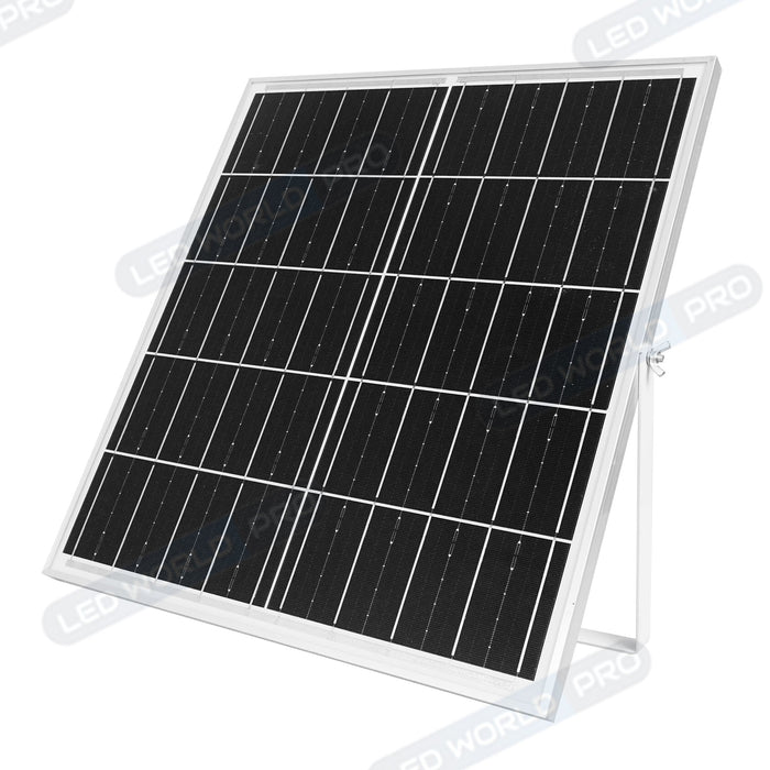 Pack lampadaire solaire complet 3/4/5/6 mètres au choix : Projecteur solaire Série SECURITY V4 + Mât EVO - Entraxe des trous 200mm - Noir