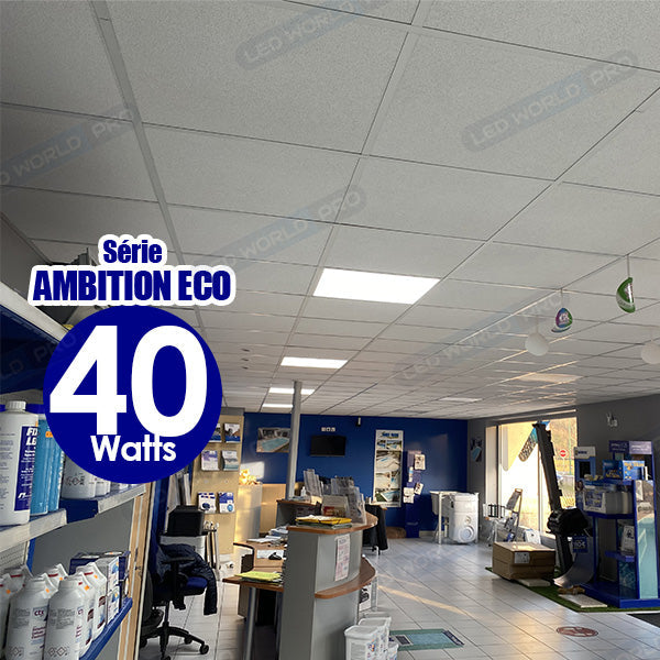 Pack de 5x Dalles LED Dernière génération - BACKLIT - 60 x 60 cm - Série AMBITION EVO - CCT (Couleur Changeante en Température) – 24 Watts - 4320 Lumens - 180 Lumens/Watt - Transformateur inclus - UGR <19 - Garantie 3 ans
