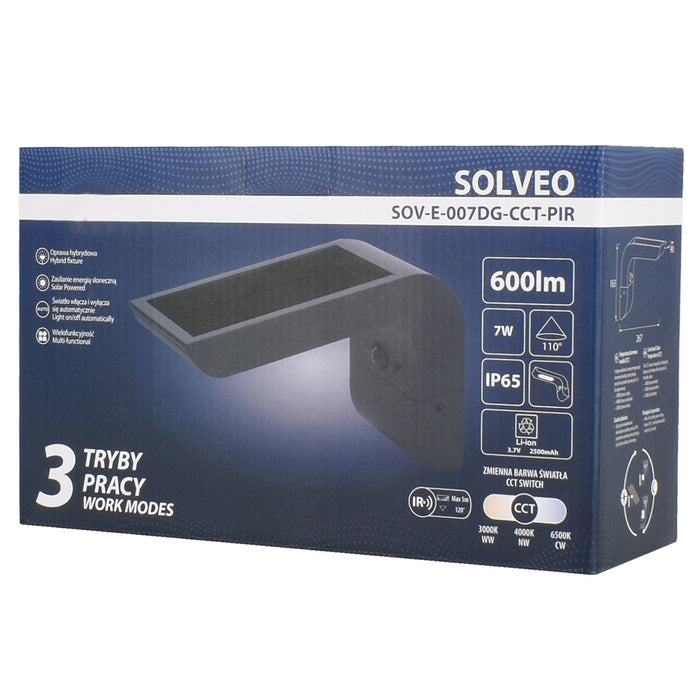 Pack de 4x Appliques murales LED Hybrides - Série APLIK - CCT - Solaire & filaire - 360 / 600 Lumens - Angle 110° - IP65 - 27 x 16 x 9 cm -  Avec capteur crépusculaire - Avec détecteur de mouvement PIR - Garantie 5 ans
