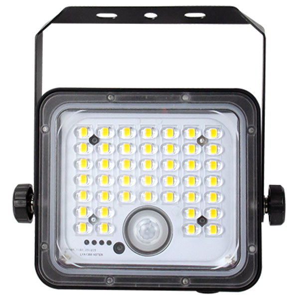 Projecteur LED solaire - Série SECURITY V5 - CCT ( Couleur Changeante en Température) - 200 Watts - 1500 Lumens - IP65 - Angle 120° - 13 x 12 x 4 cm - Panneau solaire MONOCRISTALLIN - Mode de détection sans veille 0-100% - Télécommande Multifonctions