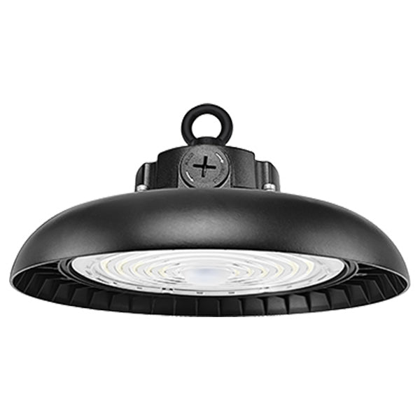 Lampe industrielle UFO - Série CROSSOVER V3 - Puissance ajustable 120 / 150 / 200 Watts  - 40 000 Lumens - 200 Lumens/Watt - Angle 90° - IP65 - IK09 - 340 x 110 mm - 4000k / 5000k / 6000k au choix - Dimmable 1-10V - Transformateur PHILIPS - Garantie 5 ans