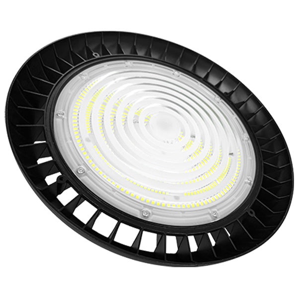 Lampe industrielle UFO - Série CROSSOVER V3 - Puissance ajustable 120 / 150 / 200 Watts  - 40 000 Lumens - 200 Lumens/Watt - Angle 90° - IP65 - IK09 - 340 x 110 mm - 4000k / 5000k / 6000k au choix - Dimmable 1-10V - Transformateur PHILIPS - Garantie 5 ans