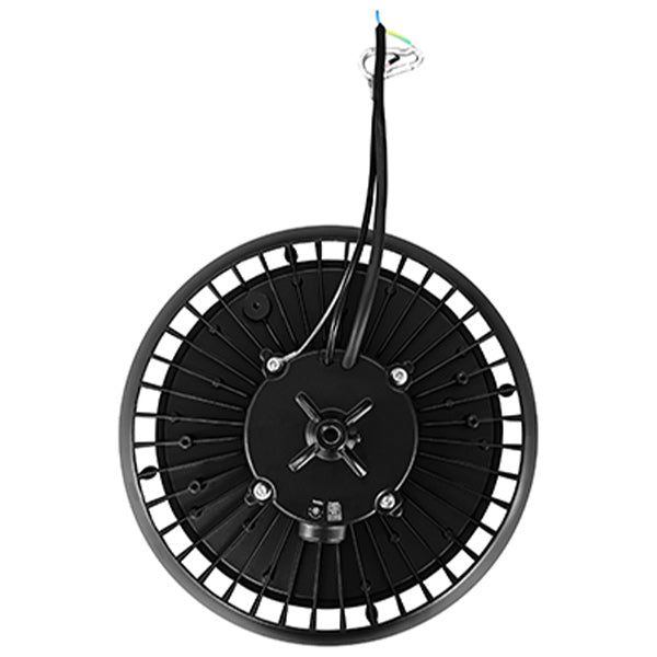 Lampe industrielle UFO - Série CROSSOVER V3 - Puissance ajustable 120 / 150 / 200 Watts  - 40 000 Lumens - 200 Lumens/Watt - Angle 90° - IP65 - IK09 - 340 x 110 mm - 4000k / 5000k / 6000k au choix - Dimmable 1-10V - Transformateur PHILIPS - Garantie 5 ans