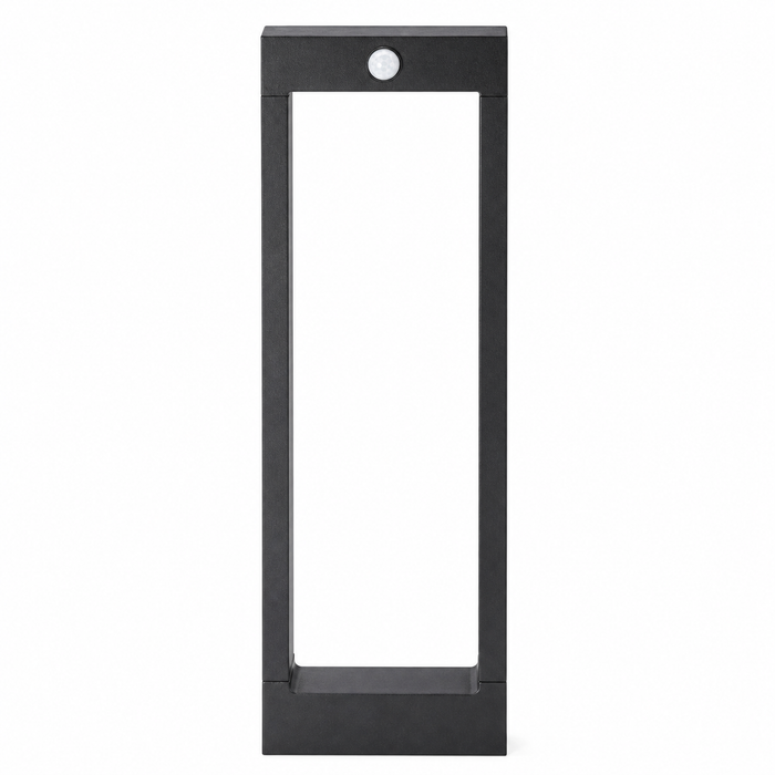Balise / Borne solaire LED - Série BALIZ ALU 60CM - Rendu lumineux 100 Watts - 80 Lumens - Angle 120° - IP54 - 60 x 16 x 5 cm - Avec capteur crépusculaire - Avec détecteur de mouvement PIR - Panneau MONOCRISTALLIN - 4000K