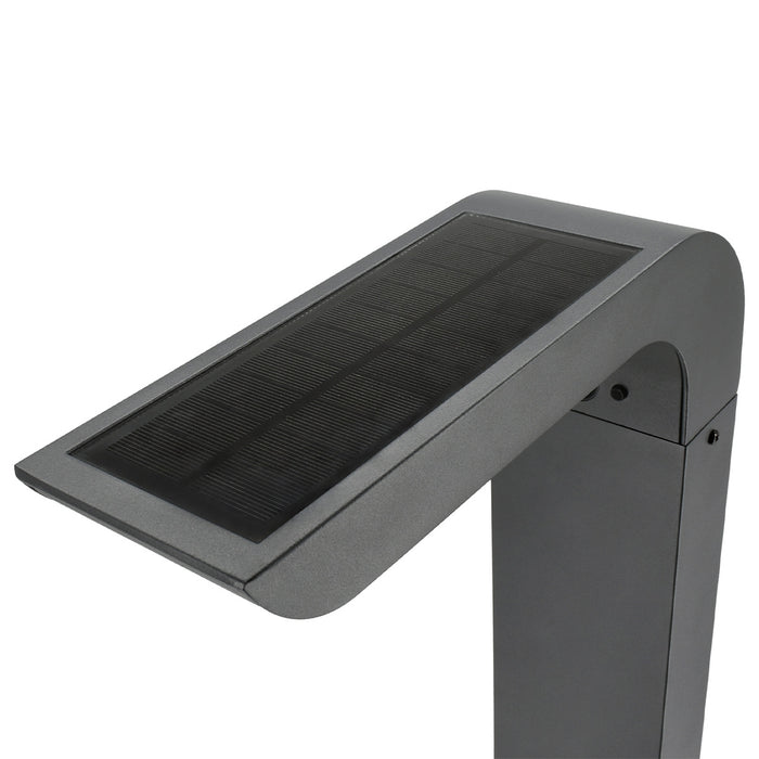 Pack de 4x Balises / Bornes LED Hybrides - Série BALIZ ALU XL - CCT - Solaire & Filaire - 360 / 600 Lumens - Angle 110° - IP65 - 89 x 26 x 9 cm - Avec capteur crépusculaire - Avec détecteur de mouvement PIR - Garantie 5 ans