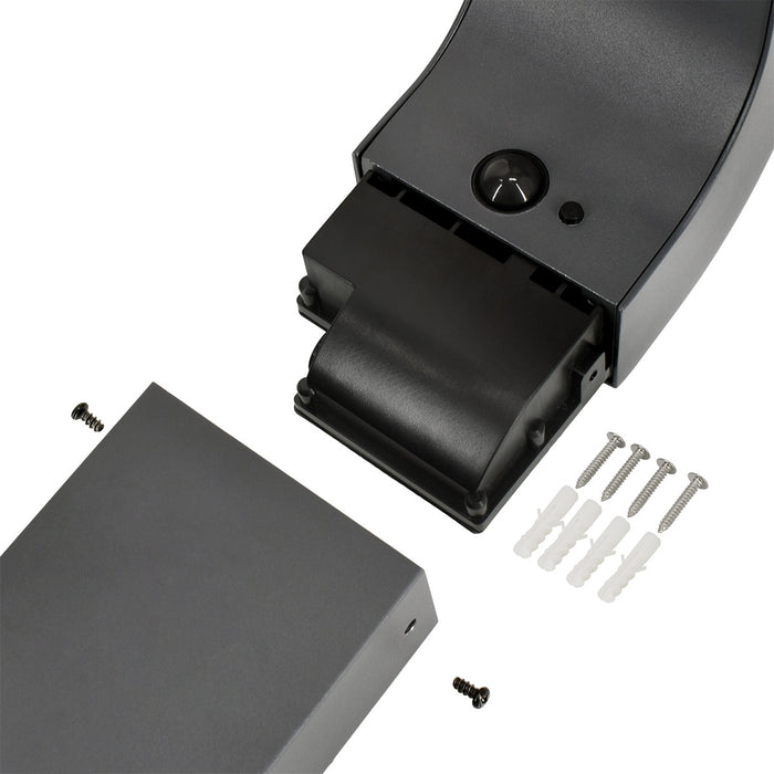Pack de 4x Balises / Bornes LED Hybrides - Série BALIZ ALU XL - CCT - Solaire & Filaire - 360 / 600 Lumens - Angle 110° - IP65 - 89 x 26 x 9 cm - Avec capteur crépusculaire - Avec détecteur de mouvement PIR - Garantie 5 ans