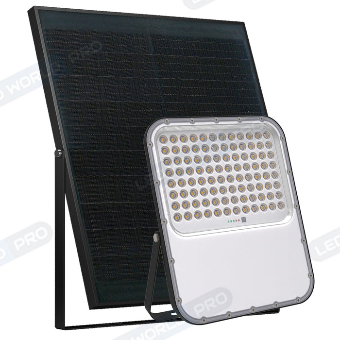 Pack lampadaire solaire complet 6 mètres : Projecteur LED solaire - Série BIG BOY V3 - 700 Watts - 4200 Lumens - 6000k + Mât STANDARD 6 mètres + Tête de mât rectangulaire