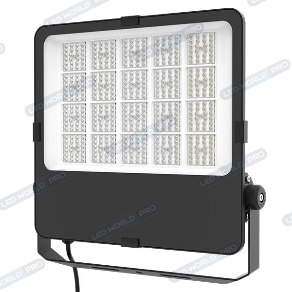 Projecteur LED filaire CCT (Couleur Changeante en Température) - Série CITY PLUS EVO V2 - Puissance 250 Watts - 35 000 Lumens - 140 Lumens/Watt - Angle 90° - 46 x 45 x 5 cm - IP66 - IK08 - Câble 1 mètre