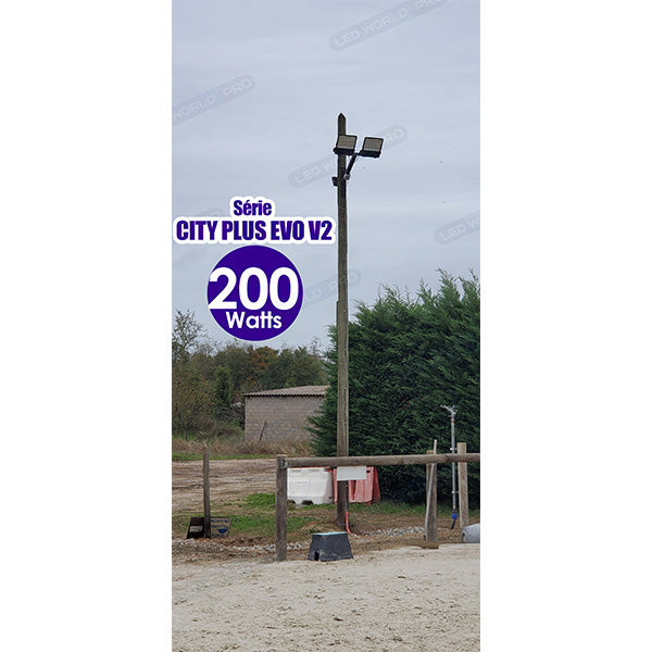 Pack de 4x Projecteurs LED filaires CCT (Couleur Changeante en Température) - Série CITY PLUS EVO V2 - 50 Watts - 7000 Lumens - 140 Lumens/Watt - Angle 90° - 25 x 21 x 4 cm - IP66 - IK08 - Câble 1 mètre - Garantie 5 ans