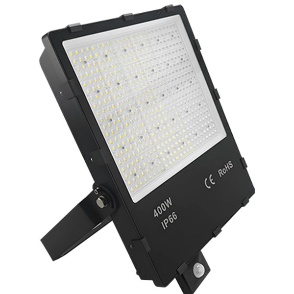 Projecteur détecteur haute puissance LED filaire - Série CITY PLUS SENSOR 400 - CCT 4000K/5000K/6000K - 400 Watts - 68 000 Lumens - 170 Lumens/watt - IP66 - Angle 90° - 45 x 38 x 6 cm - Transformateur LIFUD - Avec détecteur de mouvement - Garantie 5 ans