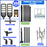 Pack lampadaire solaire complet double tête 6 mètres : 2x Lampes de rue et parking - Série VIEW V2 - 300 Watts - 3000k + Mât STANDARD 6 mètres au choix (Série STANDARD V1 EVO ou Série STANDARD V4 EVO - Avec trappe) + Double tête de mât + 2x Adaptateurs