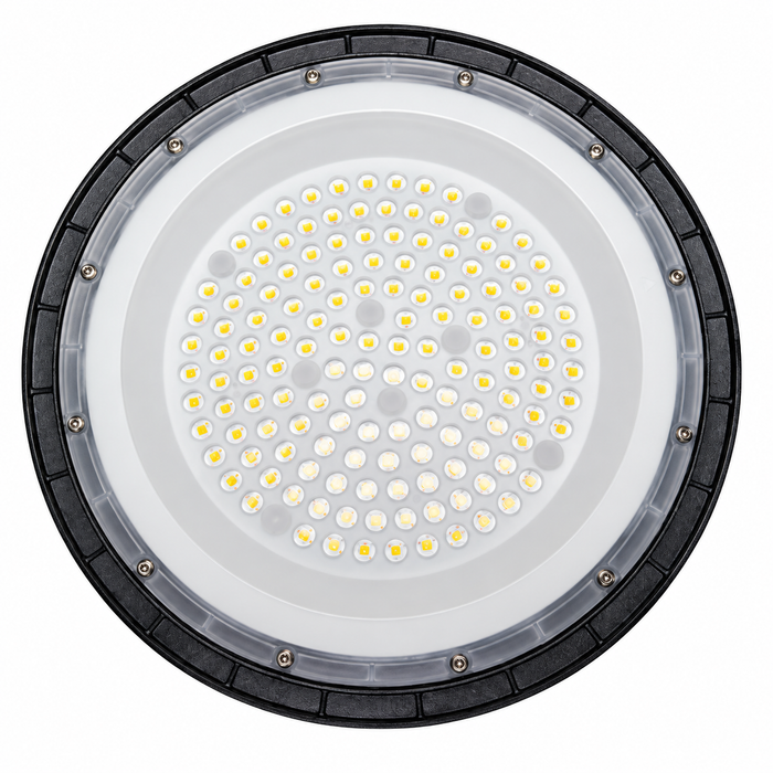 Lampe industrielle UFO - Série DIAMANT ECO à technologie DOB - 200 Watts - 24 000 Lumens - 120 Lumens/Watt - Angle 90° - IP65 - 36 x 3 cm - 4000K/6000K au choix - Garantie 3 ans