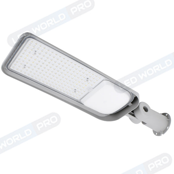 Pack de 2x Lampes de rue filaires - Série FLEX PLUS - 150 Watts - 20 250 Lumens - 135 Lumens/Watt - 140*70° - IP65 - IK08 - 63 x 20 x 11 cm - Tube d'insertion 50-60mm - Support ajustable - 4000K - Couleur GRIS - Capteur crépusculaire - Garantie 5 ans
