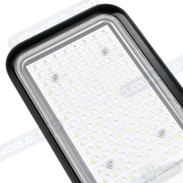 Pack de 2x Lampes de rue filaires - Série FLEX PLUS - 100 Watts - 13 500 Lumens - 135 Lumens/Watt - Angle 140*70° - IP65 - IK08 - 57 x 18 x 11 cm - Tube d'insertion 50-60mm - Support ajustable - 4000K - Couleur NOIR - Garantie 5 ans