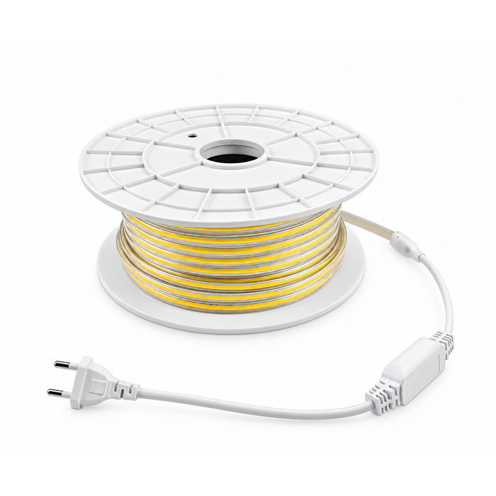 Ruban LED COB - Série FLY - 50 mètres - 10 Watts/mètre - 100 Lumens/Watt - Angle 180° - IP65 - 50 x 9 x 4 cm - Découpage par module de 0,5 mètres - 3000k / 4000k / 6000k au choix