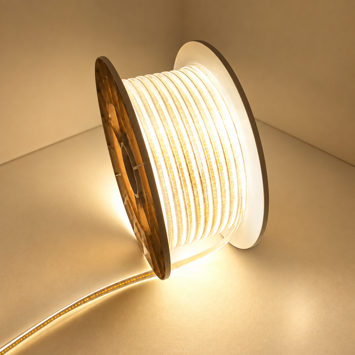 Ruban LED COB - Série FLY - 50 mètres - 10 Watts/mètre - 100 Lumens/Watt - Angle 180° - IP65 - 50 x 9 x 4 cm - Découpage par module de 0,5 mètres - 3000k / 4000k / 6000k au choix