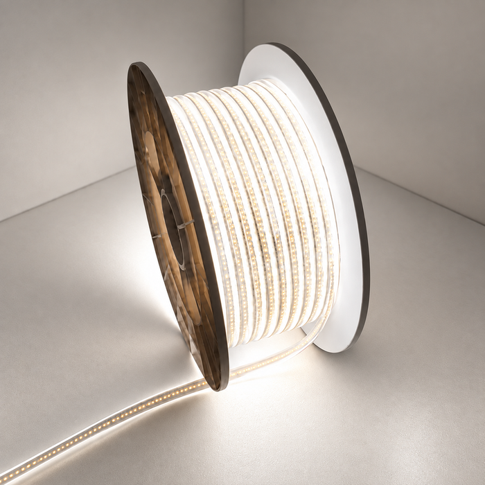 Ruban LED COB - Série FLY - 50 mètres - 10 Watts/mètre - 100 Lumens/Watt - Angle 180° - IP65 - 50 x 9 x 4 cm - Découpage par module de 0,5 mètres - 3000k / 4000k / 6000k au choix