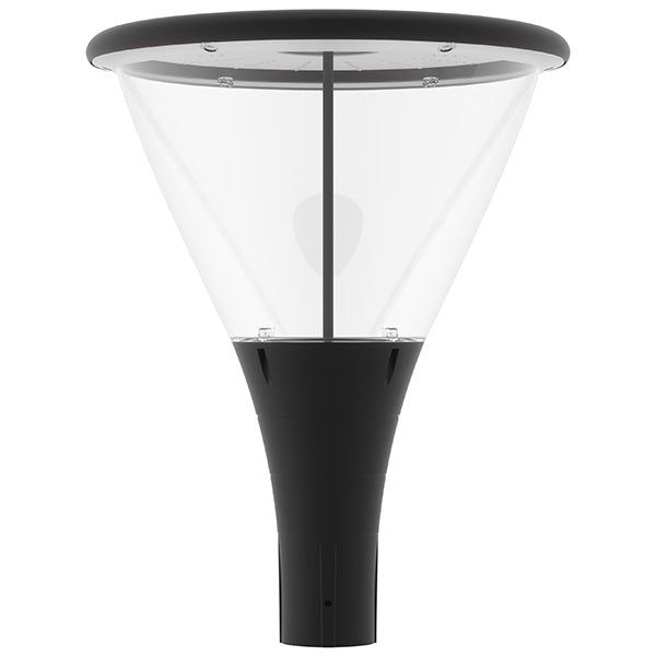 Pack lampadaire filaire complet 3/4/5/6 mètres au choix : Lampe filaire Série OVALI GARDEN + Mât EVO - Entraxe des trous 200mm - Noir