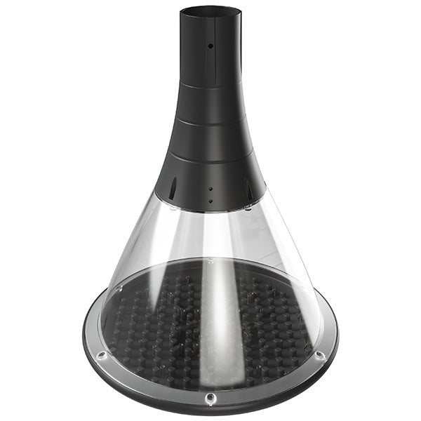 Pack lampadaire filaire complet 3/4/5/6 mètres au choix : Lampe filaire Série OVALI GARDEN + Mât EVO - Entraxe des trous 200mm - Noir