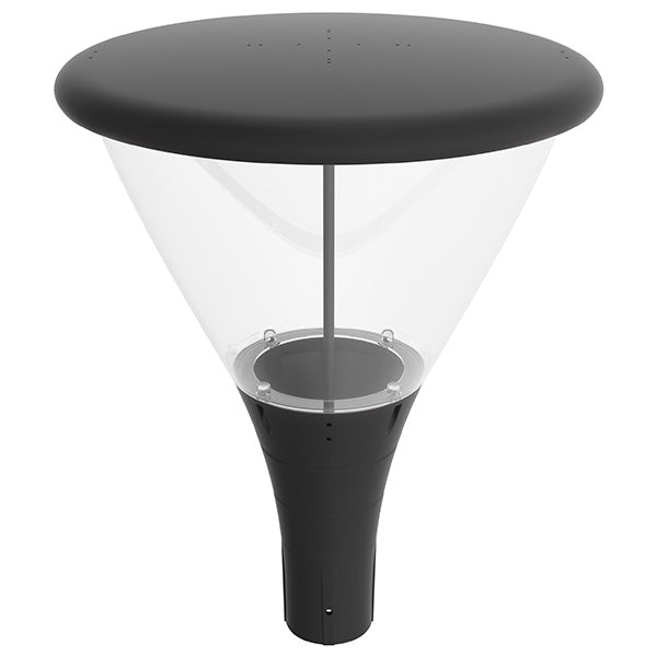 Pack lampadaire filaire complet 3/4/5/6 mètres au choix : Lampe filaire Série OVALI GARDEN + Mât EVO - Entraxe des trous 200mm - Noir
