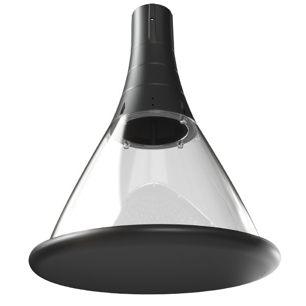 Pack lampadaire filaire complet 3/4/5/6 mètres au choix : Lampe filaire Série OVALI GARDEN + Mât EVO - Entraxe des trous 200mm - Noir