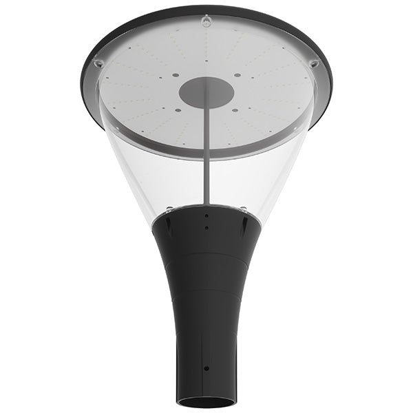 Pack lampadaire filaire complet 3/4/5/6 mètres au choix : Lampe filaire Série OVALI GARDEN + Mât EVO - Entraxe des trous 200mm - Noir