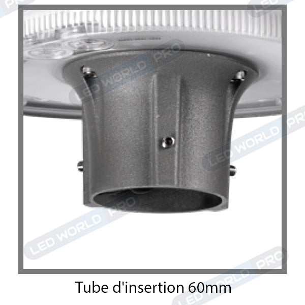 Pack de 10x Lampes de jardin et parking filaires - Série GARDIENNA - CCT - Puissance Ajustable 30 / 50 / 70 Watts - Jusqu'à 10 800 Lumens - IP66 - IK08 - Angle 120° - Tube d'insertion 60mm - Couleur GRIS - Avec CAPTEUR CREPUSCULAIRE - Garantie 5 ans