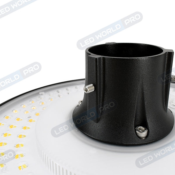 Lampe de jardin et parking filaire - Série GARDENIA - CCT (Couleur Changeante en Température) - Puissance Ajustable 30 / 50 / 70 Watts - Jusqu'à 10 800 Lumens - IP66 - IK08 - Angle 120° - 32 x 32 x 10 cm - Tube d'insertion 60mm - Couleur NOIR