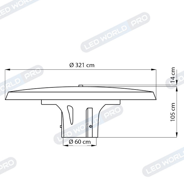 Lampe de jardin et parking filaire - Série GARDENIA - CCT (Couleur Changeante en Température) - Puissance Ajustable 30 / 50 / 70 Watts - Jusqu'à 10 800 Lumens - IP66 - IK08 - Angle 120° - 32 x 32 x 10 cm - Tube d'insertion 60mm - Couleur NOIR