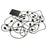 Lot de 10 guirlandes lumineuses solaires - Série GUINGUETTE - 3 Watts - 180 Lumens (10 x 18 Lumens) - Angle 320° - IP65 - 3000K - 10 Mètres - Couleur NOIR - 4 modes d'éclairage