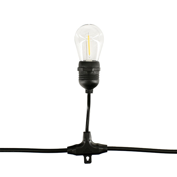 Lot de 10 guirlandes lumineuses solaires - Série GUINGUETTE - 3 Watts - 180 Lumens (10 x 18 Lumens) - Angle 320° - IP65 - 3000K - 10 Mètres - Couleur NOIR - 4 modes d'éclairage