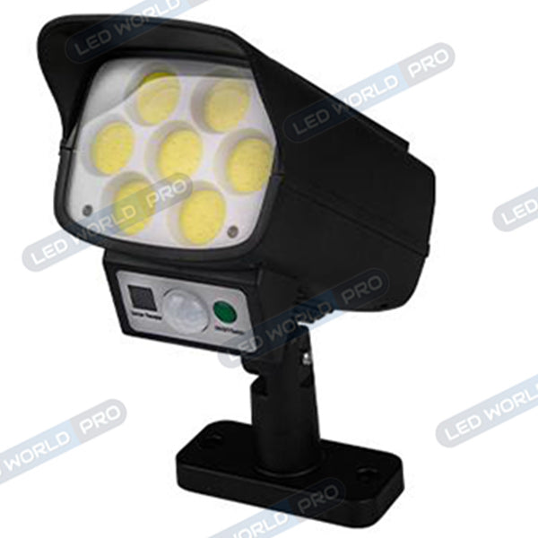 Projecteur LED solaire de sécurité - Série ILLUSION BLACK – Rendu lumineux 100 Watts - IP65 - 195 x 104 x 90 mm - 3 modes - Télécommande - Avec détecteur de mouvement – Fonction détection 0-100% - Avec capteur crépusculaire - 6000k