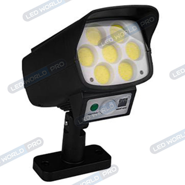 Projecteur LED solaire de sécurité - Série ILLUSION BLACK – Rendu lumineux 100 Watts - IP65 - 195 x 104 x 90 mm - 3 modes - Télécommande - Avec détecteur de mouvement – Fonction détection 0-100% - Avec capteur crépusculaire - 6000k