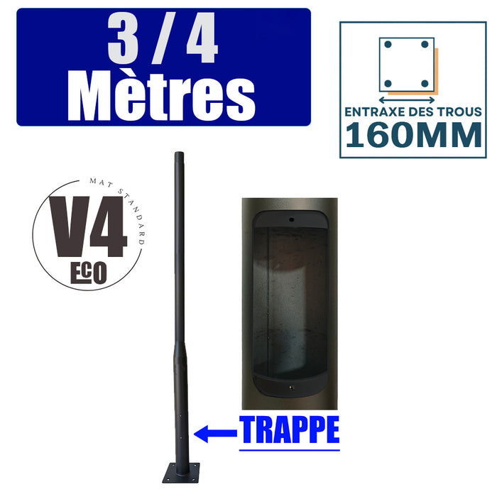 Mât / Poteau V4 ECO - NOIR