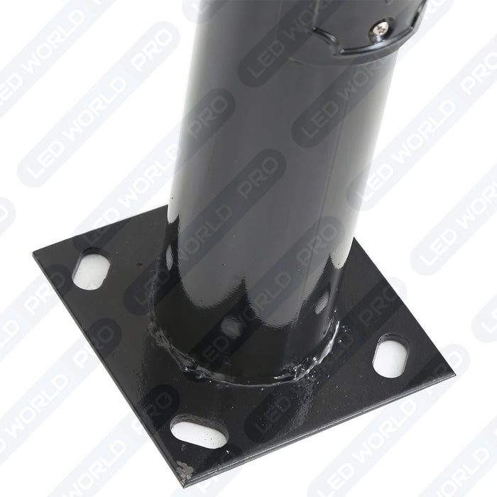 Pack lampadaire filaire complet 3 mètres : Lampe de rue filaire - Série FLEX ECO - 50 Watts - 6000k + Mât STANDARD - 3 mètres avec trappe au choix (Série STANDARD V2 EVO ou Série STANDARD V4 EVO) + Support déporté 45mm ou Adaptateur rotatif 80/50 mm