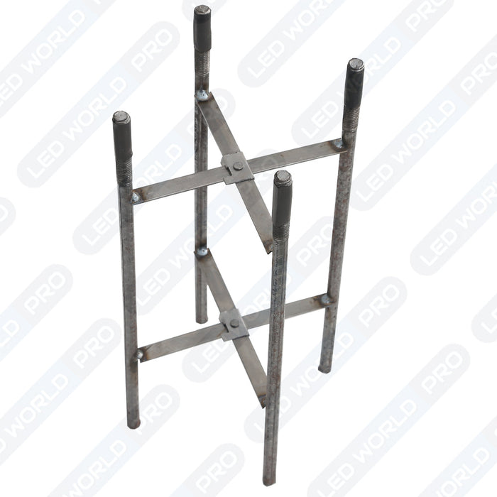 Pack lampadaire filaire complet quadruple tête 6 mètres : 4x Lampes filaires Série FLEX V2 - 100 Watts - 6000k + Mât STANDARD 6 mètres avec trappe au choix (STANDARD V2 EVO ou STANDARD V4 EVO) + Quadruple tête de mât perpendiculaire