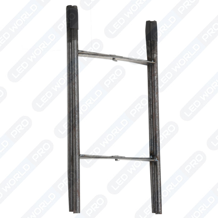 Pack lampadaire filaire complet quadruple tête 6 mètres : 4x Lampes filaires Série FLEX V2 - 100 Watts - 6000k + Mât STANDARD 6 mètres avec trappe au choix (STANDARD V2 EVO ou STANDARD V4 EVO) + Quadruple tête de mât perpendiculaire