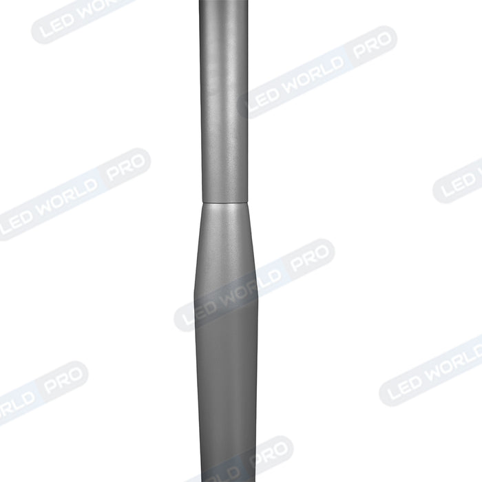 Pack lampadaire solaire complet 3 mètres : Lampe solaire Série OVNI FUTUR 1200 Watts 3000k / 6000k / RGB - 2800 lumens  + Mât STANDARD V3 - 3 mètres - Couleur Gris