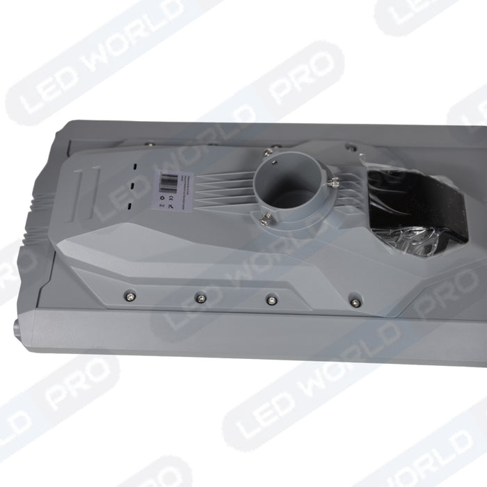 Pack lampadaire complet 4 mètres : Lampe solaire Série STARSHIP ULTRA 6500 - 1800 Watts - 6500 Lumens - 6000K + Mât STANDARD 4 mètres au choix (Série STANDARD V1 EVO ou Série STANDARD V4 EVO - Avec trappe)