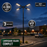 Pack lampadaire solaire complet quadruple tête 3/4/5/6 mètres au choix : 4x Lampadaires solaires - Série POWER ULTRA V2 CCT + Mât STANDARD V1 EVO + Adaptateur quadruple tête de mât + 4x Adaptateurs ajustables 80/50mm