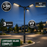 Pack lampadaire solaire complet triple tête 3/4/5/6 mètres au choix : 3x Lampadaires solaires - Série POWER ULTRA V2 CCT + Mât STANDARD V1 EVO + Adaptateur triple tête de mât + 3x Adaptateurs ajustables 80/50mm