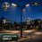 Pack lampadaire solaire complet triple tête 3/4/5/6 mètres au choix : 3x Lampadaires solaires - Série POWER ULTRA V2 CCT + Mât STANDARD V1 EVO + Adaptateur triple tête de mât + 3x Adaptateurs ajustables 80/50mm