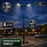 Pack lampadaire solaire complet double tête 3/4/5/6 mètres au choix : 2x Lampadaires solaires - Série POWER ULTRA V2 CCT + Mât STANDARD V1 EVO + Adaptateur double tête de mât + 2x Adaptateurs ajustables 80/50mm