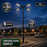 Pack lampadaire solaire complet quadruple tête 3/4/5/6 mètres au choix : 4x Lampadaires solaires - Série POWER ULTRA V2 CCT + Mât STANDARD V1 EVO + Adaptateur quadruple tête de mât + 4x Adaptateurs ajustables 80/50mm
