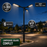 Pack lampadaire solaire complet triple tête 3/4/5/6 mètres au choix : 3x Lampadaires solaires - Série POWER ULTRA V2 CCT + Mât STANDARD V1 EVO + Adaptateur triple tête de mât + 3x Adaptateurs ajustables 80/50mm