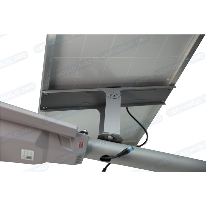 Pack de 2x Lampes de rue solaire - Série INTERSTELLAR ULTRA - 600 Watts - 3600 Lumens - Angle 150x70° - IP65 - Lampe 62 x 30 x 8 cm - Controleur intelligent - Avec télecommande - Capteur PIR - 6000k - Support inclus - Capteur crépusculaire