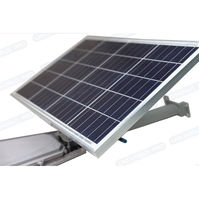 Pack de 4x Lampes de rue solaire - Série INTERSTELLAR ULTRA - 400 Watts - 3100 Lumens - Angle 150x70° - IP65 - Lampe 62 x 30 x 8 cm - Controleur intelligent - Avec télecommande - Capteur PIR - 6000k - Support inclus - Capteur crépusculaire