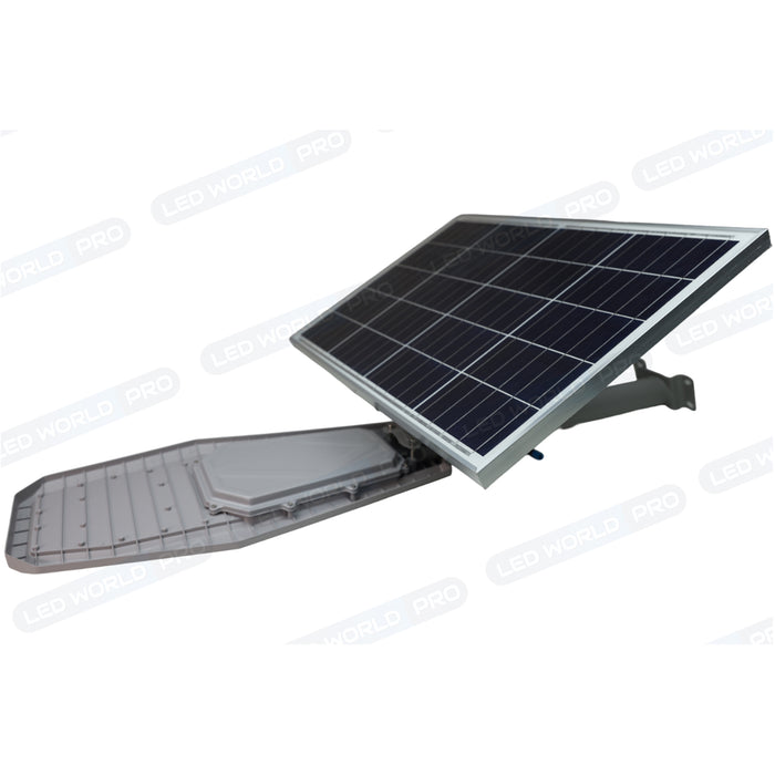 Pack lampadaire complet 6 mètres : Lampe de rue solaire Série INTERSTELLAR ULTRA - 600 Watts - 3600 Lumens - 3000K + Mât STANDARD 6 mètres au choix (Série STANDARD V1 EVO ou Série STANDARD V4 EVO - Avec trappe)