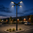 Pack lampadaire solaire complet quadruple tête 3/4/5/6 mètres au choix : 4x Lampes solaires - Série STREET EVO V2 CCT + Mât STANDARD V1 EVO + Adaptateur quadruple tête de mât + 4x Adaptateurs ajustables 80/50mm